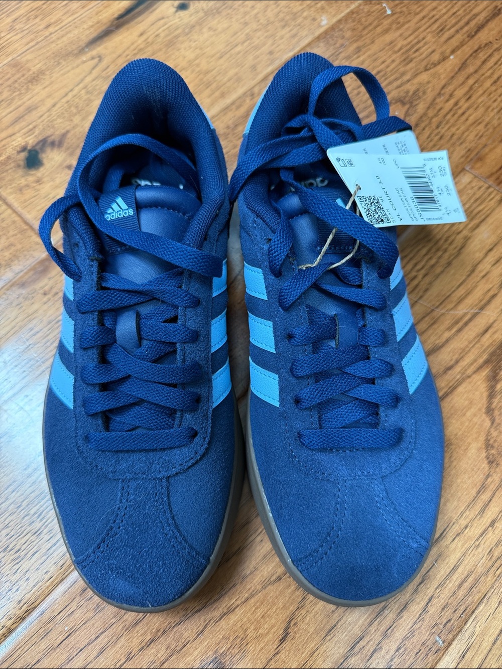 adidas Navy Sneakers with Light Blue Stripes